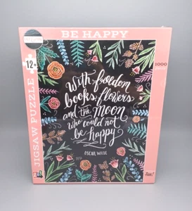 NEW 1000 Piece Puzzle LILY & VAL Chalk Art Floral Quote Oscar Wilde Flowers - Picture 1 of 5