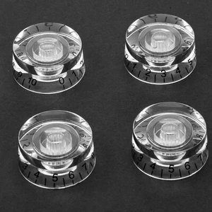 4 Pcs Clear w/Black Letter LP Guitar Control Knobs Speed Knobs For Les Paul SG - Picture 1 of 8