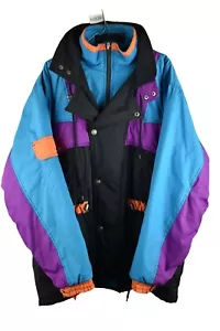 RODEO Snowboard Ski Jacket size L Mens Vintage Snow Sports Blue Black - Picture 1 of 8