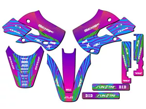 2002-2009 KLX 110 TIGRE Pink Senge Graphics Kit Compatible with Kawasaki - Foto 1 di 10