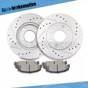 FRONT DRILLED ROTORS + CERAMIC BRAKE PADS FITS FOR HONDA CIVIC DEL SOL CRX CIVIC - Foto 1 di 12