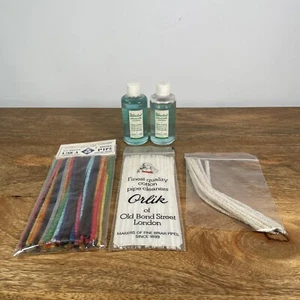 Vtg Cotton Pipe Cleaners Bottles of Disinfectant Solvent Cleaner Smoking Tobacco - Foto 1 di 9