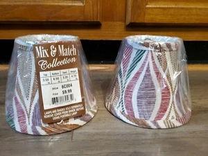 Set of 2 Fabric Lamp Shades 4.75 " Mini Clip On Mix & Match Collection NEW - Picture 1 of 7