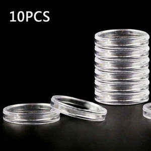 10PC 40mm Clear Round Plastic COINN Capsules Containers COINN Protector Case - Picture 1 of 9