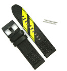 Diesel Original Spare Band Leather Wrist Dz1963 Watch Black Yellow 24 Mm Strap