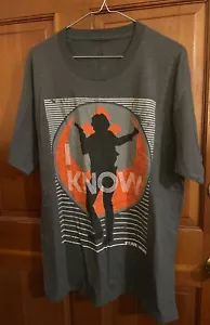 Star Wars L Han Solo I Know Mens Gray Graphic T-Shirt Disney Disneyland HANES - Picture 1 of 5