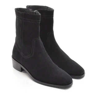 Ladies Aquatalia Caylee Weatherproof Zip Boots 10.5 M Black Suede Bootie Shoes - Picture 1 of 8