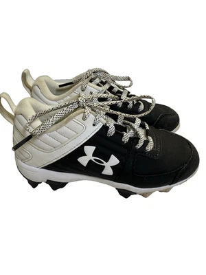 Under Armour Boys Baseball Cleats Youth Size 12K - Black White - Image 1 of 4