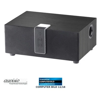 auvisio WLAN-Multiroom-Lautsprecher mit Subwoofer, BT, Airplay, 80 W, schwarz - Bild 1 von 4