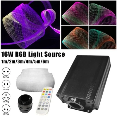 DC12V RGB Fiber Optic Led Twinkle Curtain Decorative DIY Ceiling Net Tree Lights - Image 1 of 4