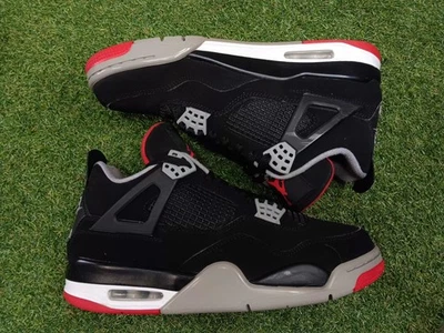 Nike Air Jordan Retro 4 Bred 2019 Mens 9 Shoes Black Athletic Sneakers - Image 1 of 4