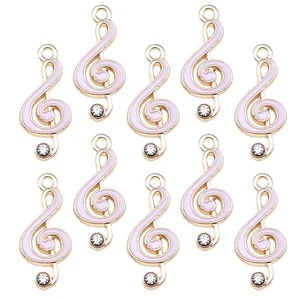 10 Pcs Musiknoten-Anhänger Armband Making Charms Musiknotiz Schmuck - Picture 1 of 11