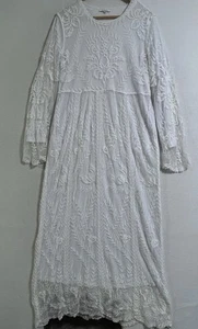 White Lace Temple Dress with Pockets LDS Modest Wedding Small Medium “The White” - Picture 1 of 11
