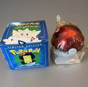 New - 1999 POKEMON TOGEPI 23K GOLD PLATED TRADING CARD IN POKEBALL - Picture 1 of 9