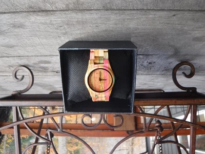 Reloj para mujer Bewell de cuarzo analógico de madera de bambú natural - Nuevo Foto 1 de 4