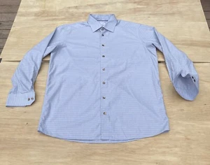 ETON Contemporary Dress Shirt Striped Long Sleeve Button Up Men's Blue SIZE 17.5 - Picture 1 of 5