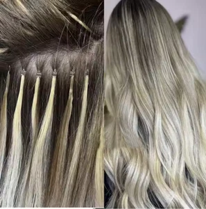 Brazilian Hair Extensions  Loose Wavy Nano Ring Micro Links Hair Extensions 70g - Picture 1 of 24