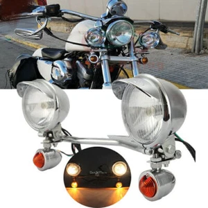 Driving Passing Light Bar For Yamaha V-Star XVS 650 1100 Custom Silverado XV1700 - Picture 1 of 11