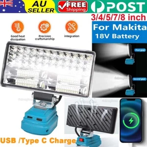 LED Work Light For Makita 18V Battery Torch USB /PD Camping Workshop Flashlight - Picture 1 of 30