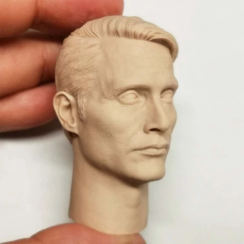 1:6 Mads Mikkelsen Hannibal Head Sculpt For 12" Male HT Soldier Figure Body Toys Cover