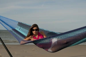 New Cotton Double Mexican Hammock | Unique Breezy Point® Mayan Hammocks Camping - Picture 1 of 12