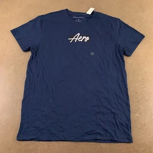 Aeropostale Men's Size XL Navy Short Sleeve Aero Script Box Logo Graphic Tee NWT - Picture 1 of 8