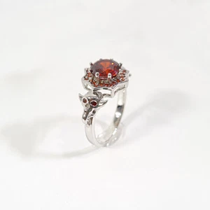 1,50cttw erstellt orange Saphir Gothic Schädel Verlobungsring Vampir Schädel Ring - Bild 1 von 10