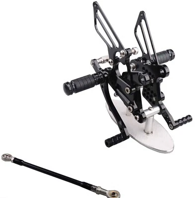 Reposapiés negros EE. UU. ESTRIBERAS para Kawasaki Ninja ZX6R 2009-2024 ZX636 Foto 1 de 3