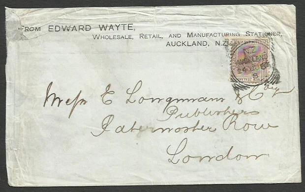 NEW ZEALAND, 1884, COVER TO GREAT BRITAIN, W/ADVERTISING, VF - Image 1 of 1