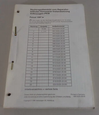Manual De Taller VW Passat B5 Incl. Variante Reparación De Carrocería 1997 - Imagen 1 de 2