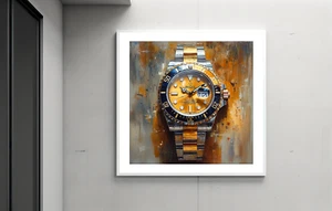 🔥 Rolex Luxury Art "Framed" 💎 Giclée Print 🎨 24x24” 🕰️ COA 📜 1/25 ✍️ v15 - Picture 1 of 8