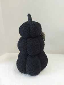 Art zu feiern Halloween/Herbst schwarz Plüsch gestapelt Kürbis Deko ca. 14" H - Bild 1 von 4