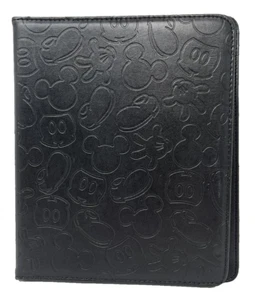Disney IPad Case - Black Leather with Mickey imprints - holds 10"x8" ipad - Picture 1 of 10
