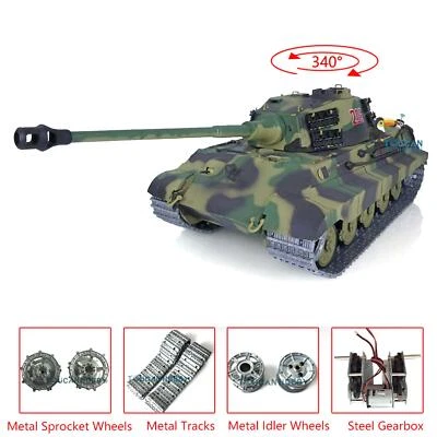 2.4G Henglong 1/16 7.0 King Tiger 3888A BB IR RTR RC Tank Metal Track Smog Sound - Image 1 of 4