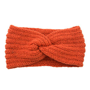 Girls Wool Cross Crochet Knitted Wool Headband Hair Band Plain Color Headwear
