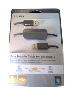 Belkin Easy Transfer Cable For Windows 7, 8 ft 2.4 m USB 2.0 Open Back - Imagen 1 de 2