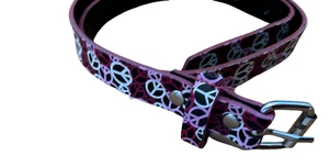 KIDS PEACE SYMBOL BELT PINK SIZE S/M - Picture 1 of 18