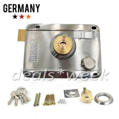 Metall Deadbolt Kastenschloss Türzusatzschloss Zusatzschloss mit 5 Schlüssel Neu - Bild 1 von 4