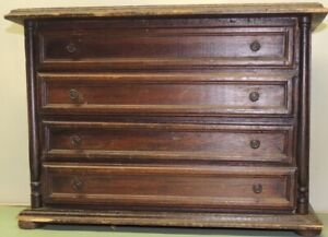 Vintage watchmakers wood cabinet 16" x 11" 4 draw