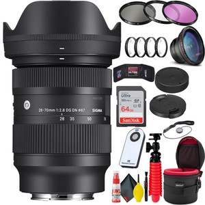 Sigma 28-70mm f/2.8 DG DN Contemporary Lens for Sony E + (2)64GB SD Card Bundle