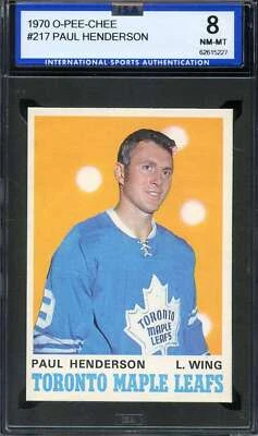 1970-71 O-PEE-CHEE #217 PAUL HENDERSON ISA 8 MAPLE LEAFS *ADT5655 - Image 1 of 2