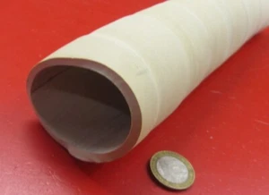 Gum Rubber Tubing, 45 Shore A, Tan, 2 1/4" x 2.00" x 1/8" Wall x 5 Ft Length - Picture 1 of 7