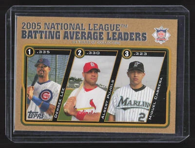2005  Topps Updates #UH142 Derrek Lee Albert Pujols Miguel Cabrera  Gold /2005 - Image 1 of 2