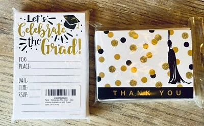 20 Graduation Party Invitations w/Envelopes & 20 Thank You Cards w/Envelopes NIB - Image 1 of 4