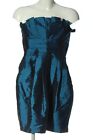 TWENTYONE schulterfreies Kleid Damen Gr. DE 40 blau Glanz-Optik