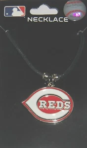 Cincinnati Reds Cord Necklace w/ Logo Charm MLB Licensed Baseball Jewelry - Picture 1 of 2