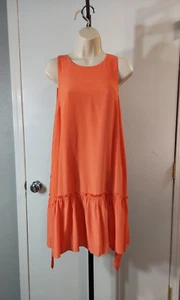 Banana Republic Women's Beautiful Coral Frilled Ruffle Hem Dress, NWT, Size 8 - Picture 1 of 18