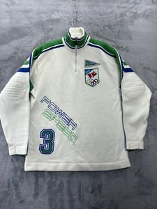 VTG Bare Fox Sport B-Fox 3 Ski Olympics Power Speed Elbow Patch 1/4 Zip Sweater - Picture 1 of 22
