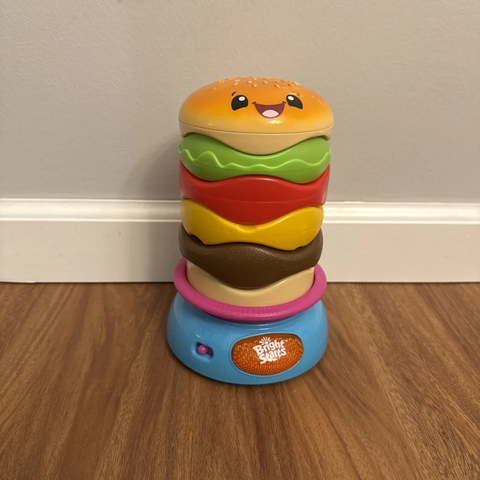 Juguete de actividad musical Bright Starts Stack 'N Spin Burger Foto 1 de 4