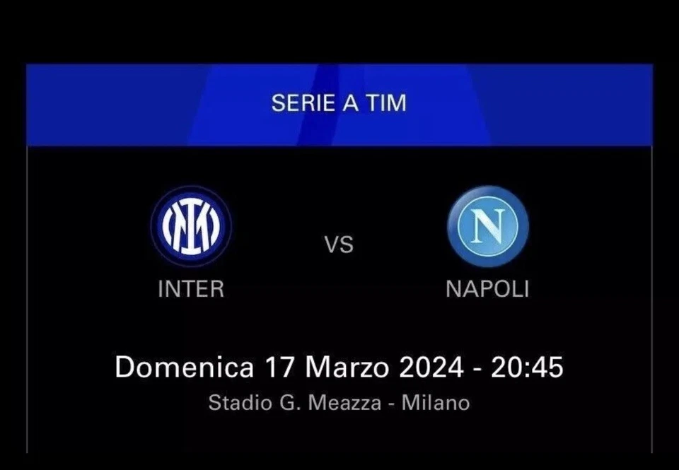 Biglietto Inter Napoli - 2 Verde - Necessaria TDT CONTATTARE 3407848512 - Immagine 1 di 1